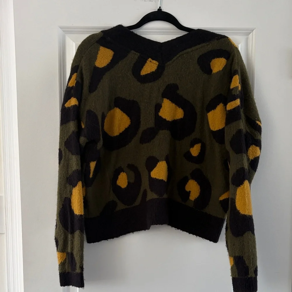 Leopard Print Button-Up Sweater - Picture 3 of 3